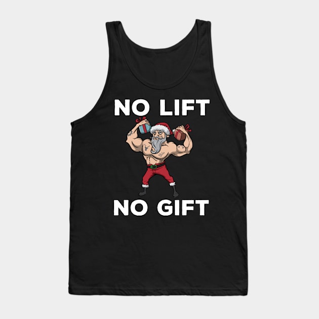 Workout Lifting Lifter Santa Claus Gym Christmas Fitness Tank Top by TellingTales